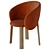 Modern Nebula Wood Chair 3D model small image 2