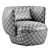 Luxurious NEBULA Armchair by Trussardi 3D model small image 4