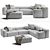 Modern Italian Delano Sofa Pianca 3D model small image 1