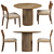 Modern Winchester Beige Dining Table 3D model small image 2