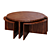 Round Palisander Cocktail Table 3D model small image 4