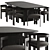 Modern Lacquered Table and Chair 3D model small image 1