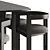 Modern Lacquered Table and Chair 3D model small image 2