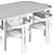 Modern Lacquered Table and Chair 3D model small image 5