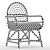  Luxe Azure Rattan Armchair 3D model small image 6