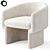 Swivel Velvet Barrel Chair 3D model small image 3