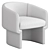 Swivel Velvet Barrel Chair 3D model small image 4