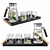 Elegant Glass Decanter Set 4 3D model small image 1