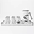 Elegant Glass Decanter Set 4 3D model small image 3