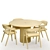 Luxury Dining Set Grey White 3D model small image 6