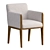 Elegant Ivory Dining Armchair 3D model small image 1