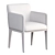 Elegant Ivory Dining Armchair 3D model small image 2