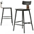 Half-Bar Stool ANT Black 3D model small image 3