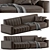 Modern Leather Sofa: Elegant Design 3D model small image 1