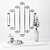 Elegant Decor Set Mirrors 3D model small image 3
