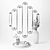 Elegant Decor Set Mirrors 3D model small image 5