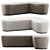 Modern L-Shaped Pouf Design 3D model small image 2