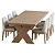  Modern Farmhouse Table Set 3D model small image 4