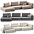 Modern Sectional Fabric Sofa, 2015 3D model small image 2