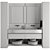 Luxury Stone Wood Bathroom Set 3D model small image 3