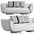 Modern Chic Wooden Pedestal Sofa 3D model small image 4