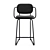 Sleek Ergonomic Sled Bar Stool 3D model small image 5