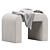Rint Bucle White Pouf Stand 3D model small image 3