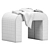 Rint Bucle White Pouf Stand 3D model small image 7