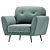 Edinburgh Lounge Chair in Three Colors 3D model small image 3