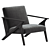  Modern Gray Ride Accent Chair 3D model small image 1