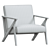  Modern Gray Ride Accent Chair 3D model small image 3