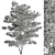 Plush Velvet Ash Tree Set 3D model small image 3