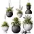 Yucca Plant Vase Set Outdoor 3D model small image 1