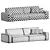 Sleek Modern CROSS Sofa Model 3D model small image 4