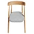 Arflex Lizzy Wood Chair 80cm 3D model small image 3