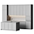 Beige Modern Kitchen Set 3D model small image 5