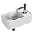 Teorema Glossy White Wall-Mount Sink 3D model small image 1