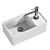 Teorema Glossy White Wall-Mount Sink 3D model small image 2