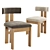 Elegant Mohair Dining Chair Set 3D model small image 2