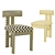 Elegant Mohair Dining Chair Set 3D model small image 5