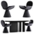 Italian Design Bonaldo Dining Set 3D model small image 1