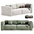 Modern Leather 2-Seater Sofa 3D model small image 2