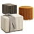 Elegant Channel Tufted Ottoman 3D model small image 1