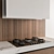 Sleek Wood & White Kitchen 3D model small image 2