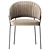 Elegant Light Gray Steel Chair 3D model small image 2