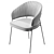 Elegant Light Gray Steel Chair 3D model small image 4