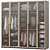 Modern Wardrobe with Ribbed Glass Doors 3D model small image 1