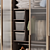 Modern Wardrobe with Ribbed Glass Doors 3D model small image 2