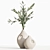 Rustic Dry Flower Bouquet & Vase 3D model small image 1