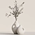 Rustic Dry Flower Bouquet & Vase 3D model small image 4
